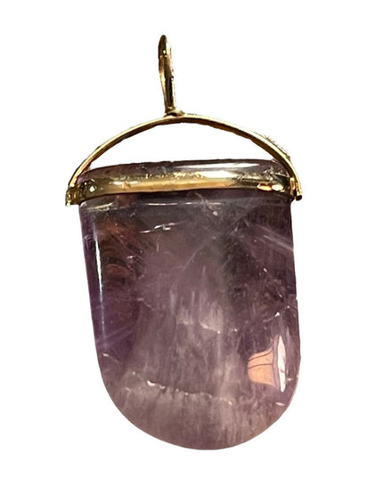 Gold Plated Amethyst stone fancy necklace pendant