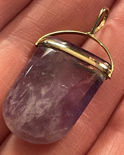 Gold Plated Amethyst stone fancy necklace pendant