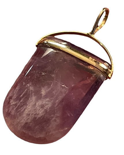 Gold Plated Amethyst stone fancy necklace pendant