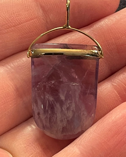 Gold Plated Amethyst stone fancy necklace pendant