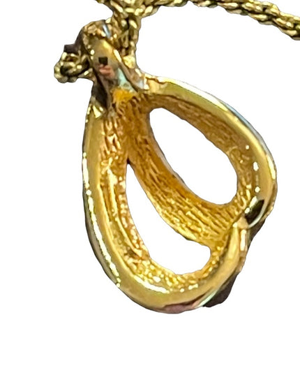 Vintage 1980s Gold finish Christian Dior Necklace crystals & Enamel