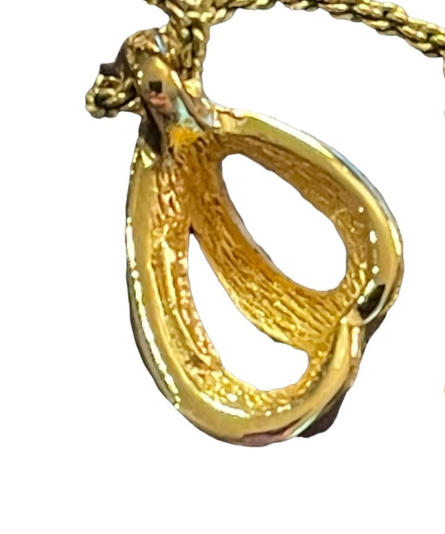 Vintage 1980s Gold finish Christian Dior Necklace crystals & Enamel