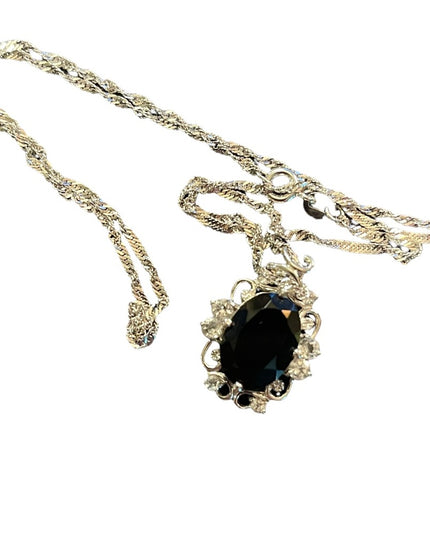 Sterling silver blue stone crystal 925 Necklace & pendant