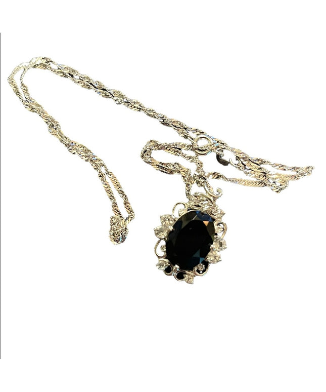 Sterling silver blue stone crystal 925 Necklace & pendant