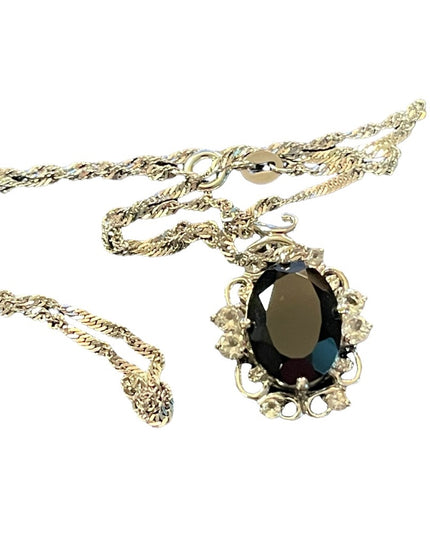Sterling silver blue stone crystal 925 Necklace & pendant