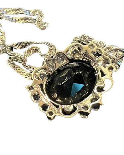 Sterling silver blue stone crystal 925 Necklace & pendant