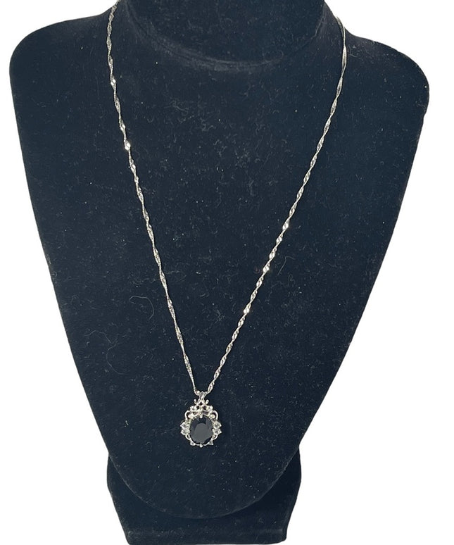 Sterling silver blue stone crystal 925 Necklace & pendant