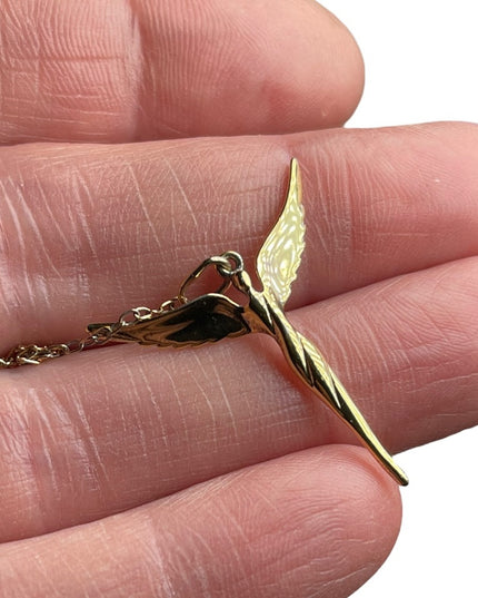 Sterling silver Ralph Lauren Gold plt Angel Pendant necklace