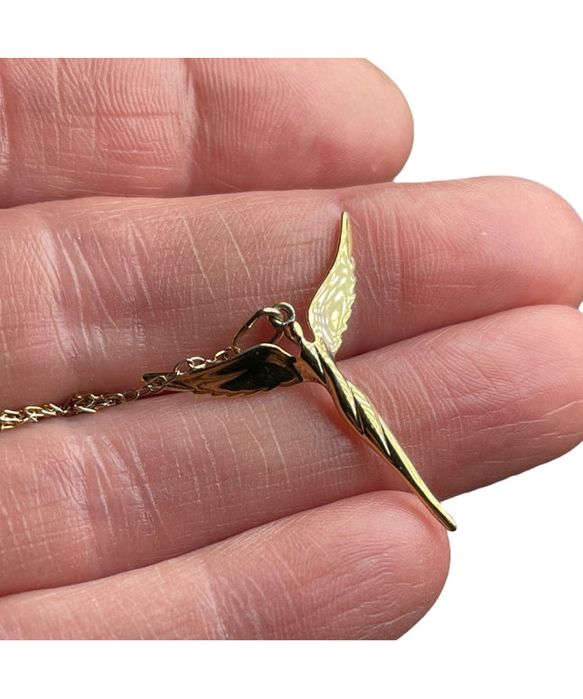 Sterling silver Ralph Lauren Gold plt Angel Pendant necklace
