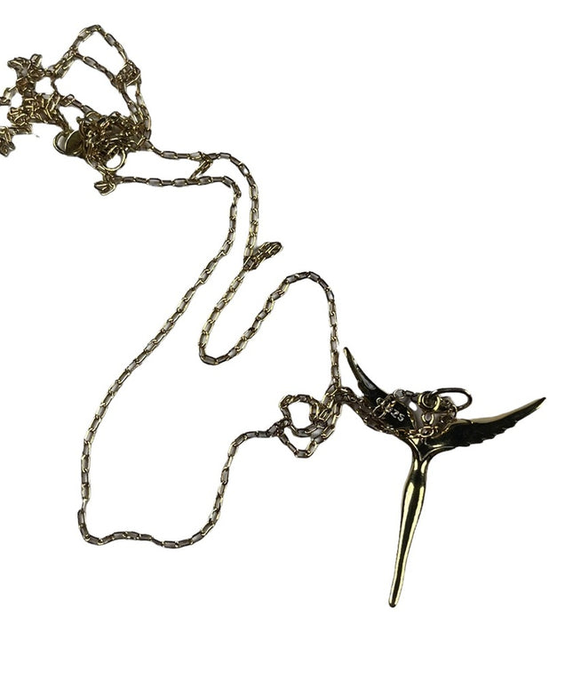 Sterling silver Ralph Lauren Gold plt Angel Pendant necklace