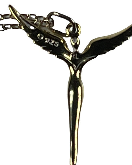 Sterling silver Ralph Lauren Gold plt Angel Pendant necklace