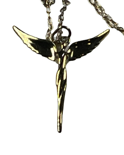 Sterling silver Ralph Lauren Gold plt Angel Pendant necklace