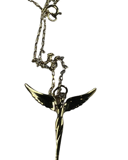 Sterling silver Ralph Lauren Gold plt Angel Pendant necklace