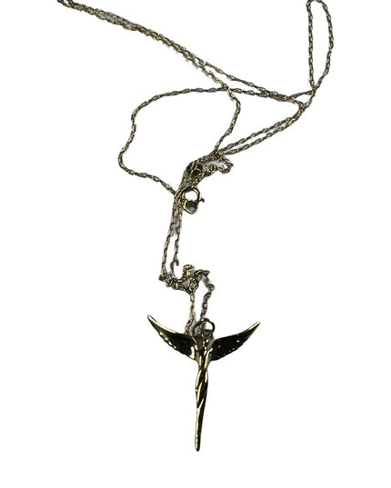 Sterling silver Ralph Lauren Gold plt Angel Pendant necklace