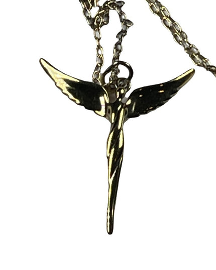 Sterling silver Ralph Lauren Gold plt Angel Pendant necklace