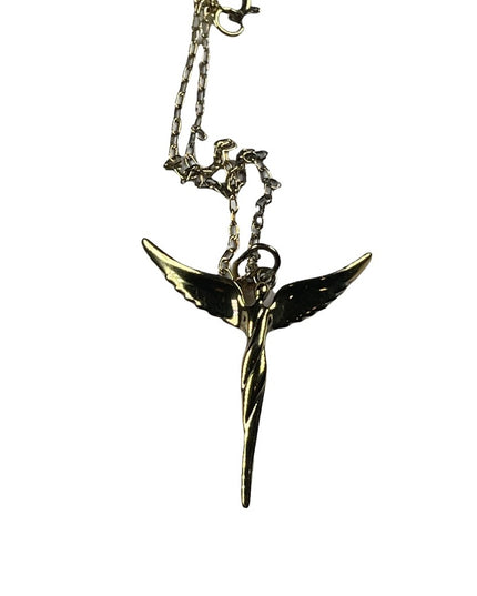 Sterling silver Ralph Lauren Gold plt Angel Pendant necklace