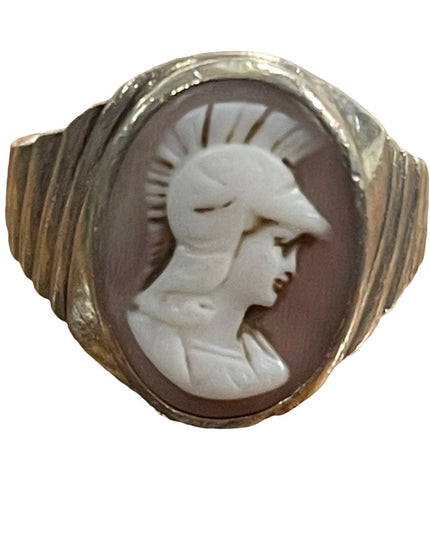 Vintage sterling silver trojan cameo ring