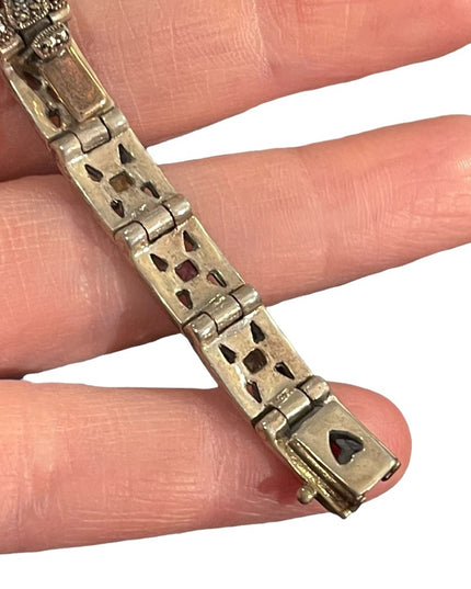 VTG Multi gemstone Sterling 925 Marcasite bracelet