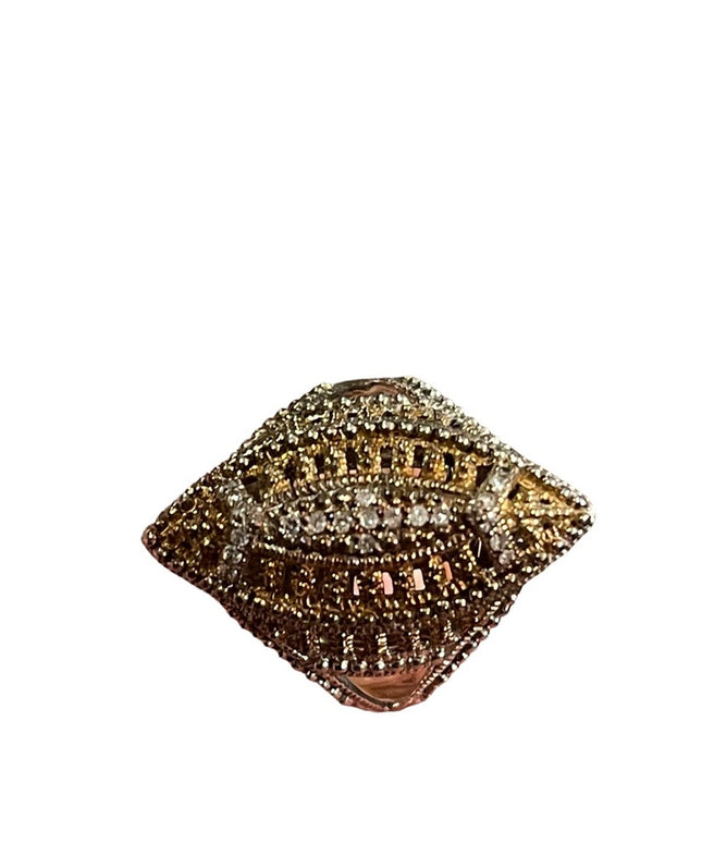 Sterling silver cocktail ring diamond chips
