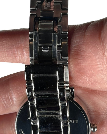 Kate Spade Silver metal large watch in box