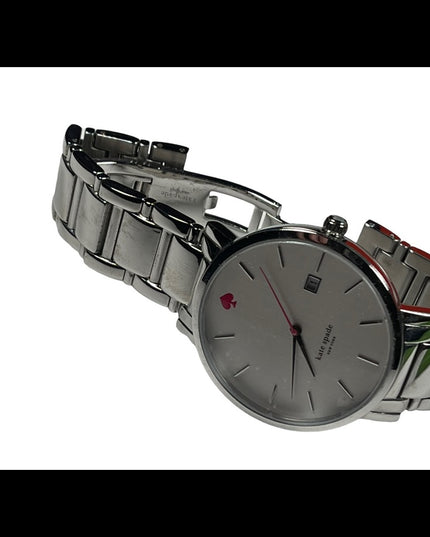 Kate Spade Silver metal large watch in box