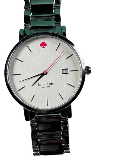 Kate Spade Silver metal large watch in box