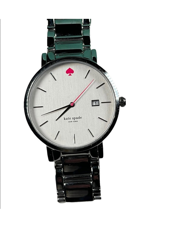 Kate Spade Silver metal large watch in box