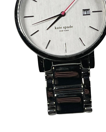Kate Spade Silver metal large watch in box