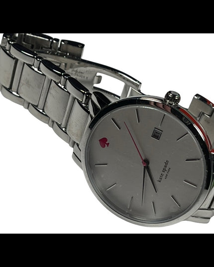 Kate Spade Silver metal large watch in box
