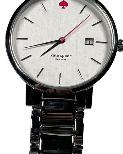 Kate Spade Silver metal large watch in box