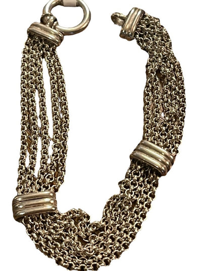 Beautiful sterling silver 925 vintage European Multi strand chunky bracelet VTG