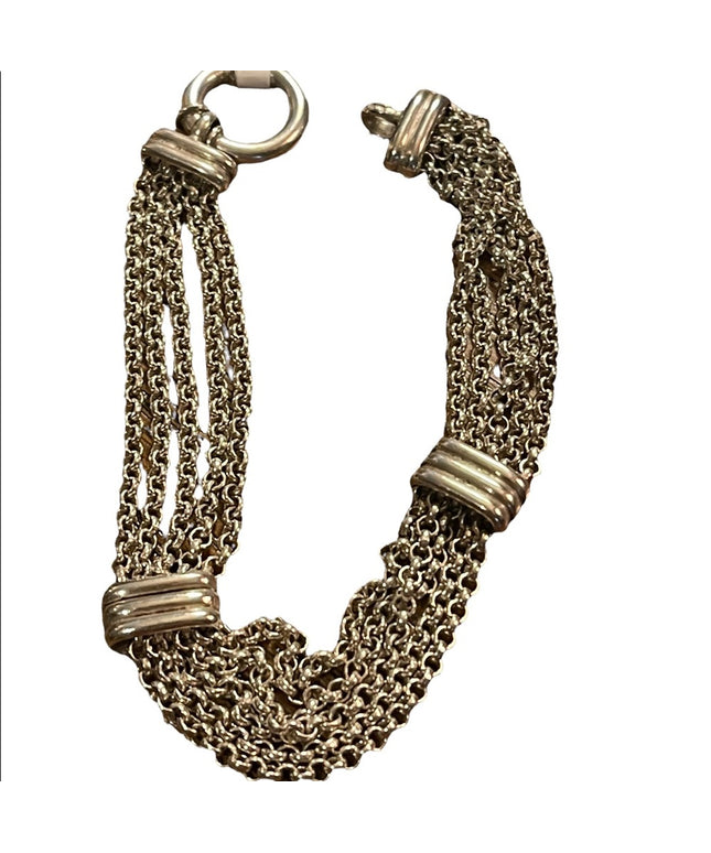 Beautiful sterling silver 925 vintage European Multi strand chunky bracelet VTG