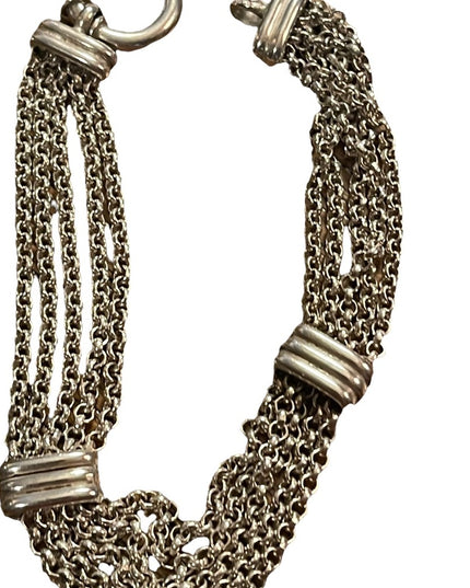 Beautiful sterling silver 925 vintage European Multi strand chunky bracelet VTG