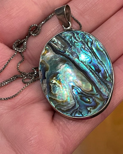 LG Sterling abalone Shell necklace