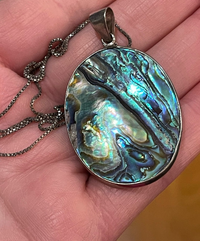 LG Sterling abalone Shell necklace