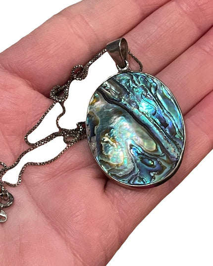 LG Sterling abalone Shell necklace