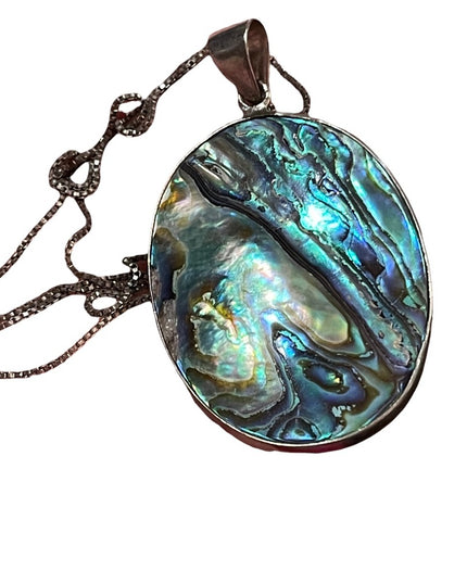 LG Sterling abalone Shell necklace