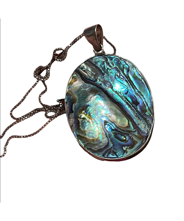 LG Sterling abalone Shell necklace