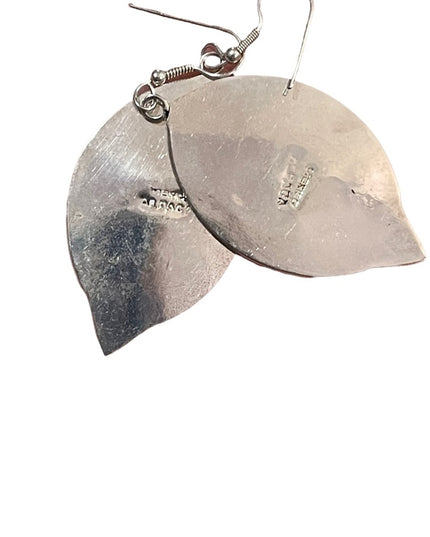 Vintage Alpaca Mexixo silver Butterfly dangle tear drop earrings
