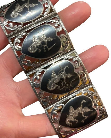VTG sterling silver Siam Vintage Bangle bracelet