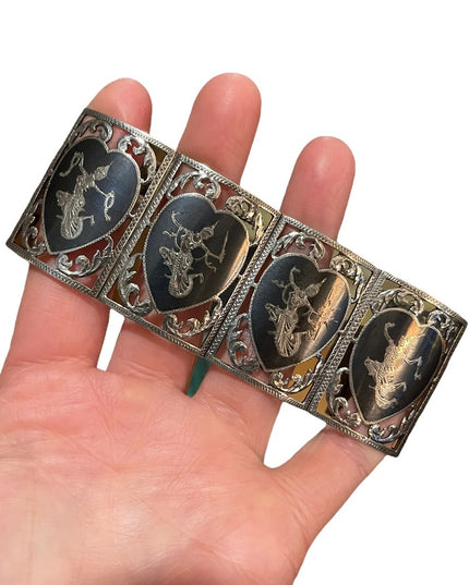 VTG sterling silver Siam Vintage Bangle bracelet