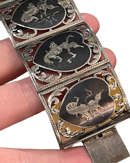 VTG sterling silver Siam Vintage Bangle bracelet