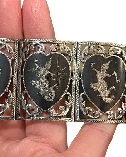 VTG sterling silver Siam Vintage Bangle bracelet