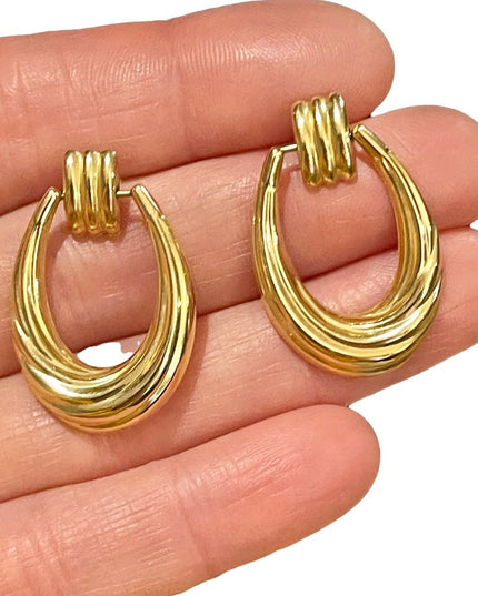 14k Gold fancy dangle earrings