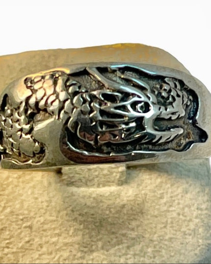 Sterling silver dragon ring