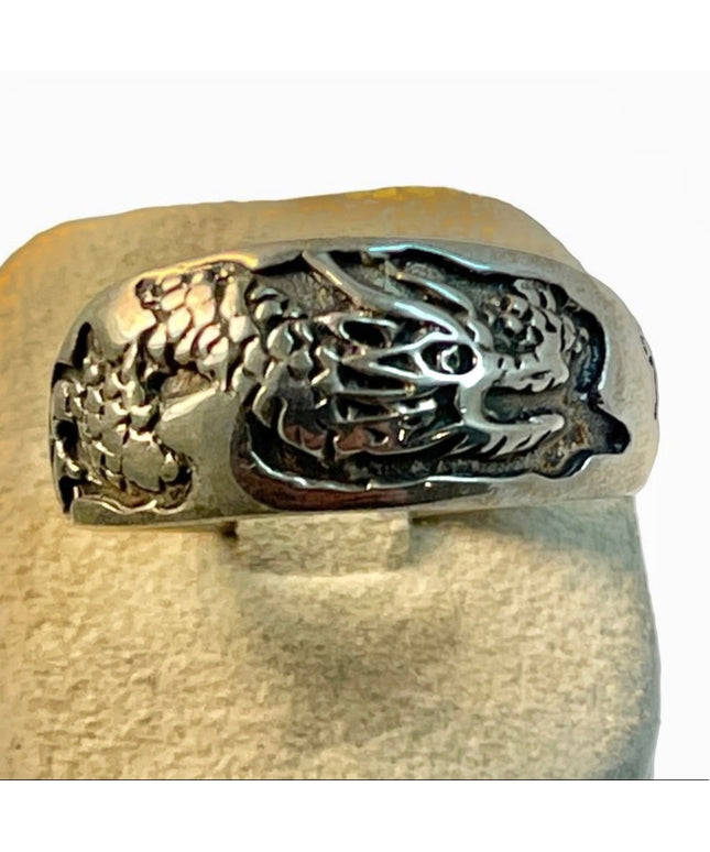 Sterling silver dragon ring