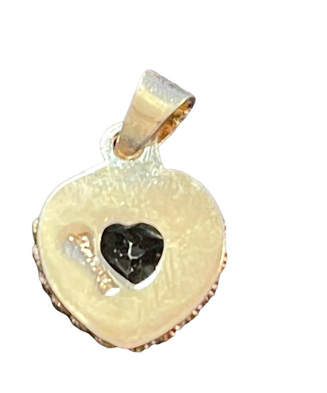 Sterling silver 925 blue glass crystal heart pendant