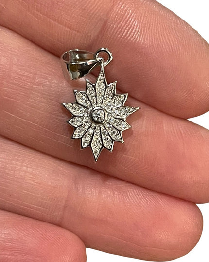sterling silver sparkle crystal 925 Peace Star of Bethleham necklace pendant