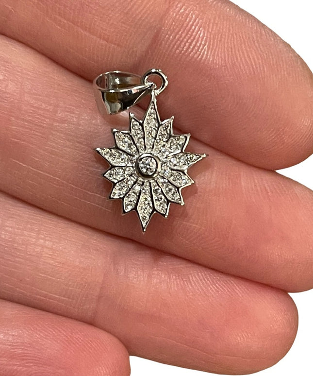 sterling silver sparkle crystal 925 Peace Star of Bethleham necklace pendant