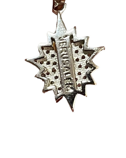 sterling silver sparkle crystal 925 Peace Star of Bethleham necklace pendant